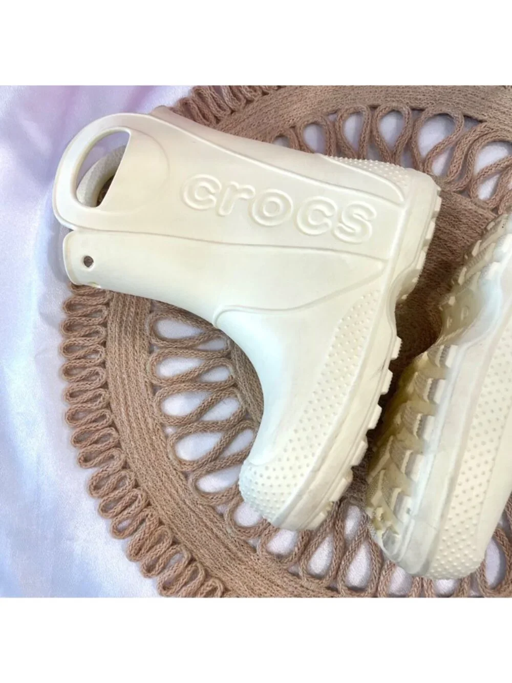 Crocs Kids Handle It Rainbow Boots Yellow Cream Kids Size 12C Kidcore